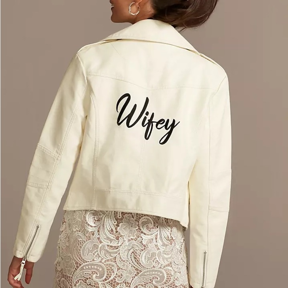 Cream Jacket with 'Wifey' Print